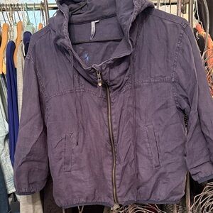 Michael Stars Women's Utility Jacket, navy, light weight w/zipper